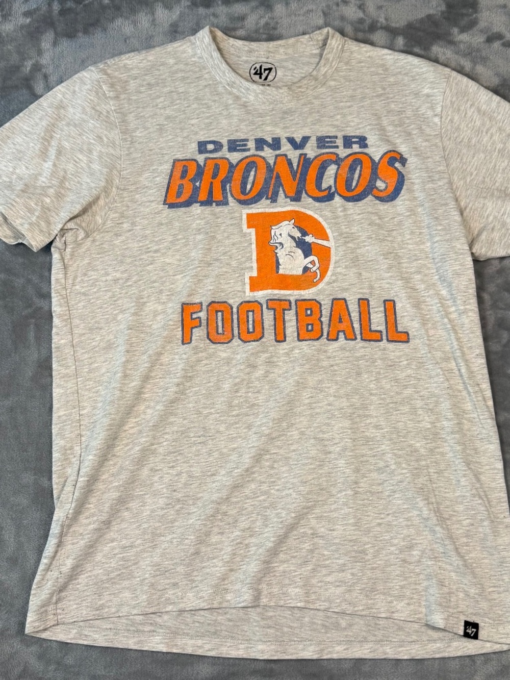 '47 Brand Denver Broncos T-Shirt Men Medium Gray Heathered NFL Football